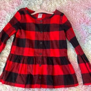 Size 5t Christmas blouse red n black